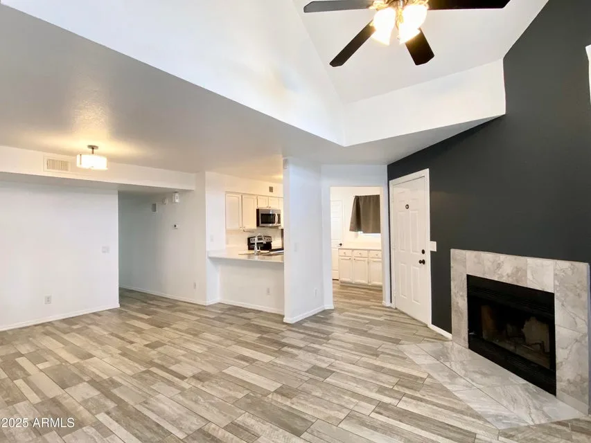 kitchen with white cabinets
